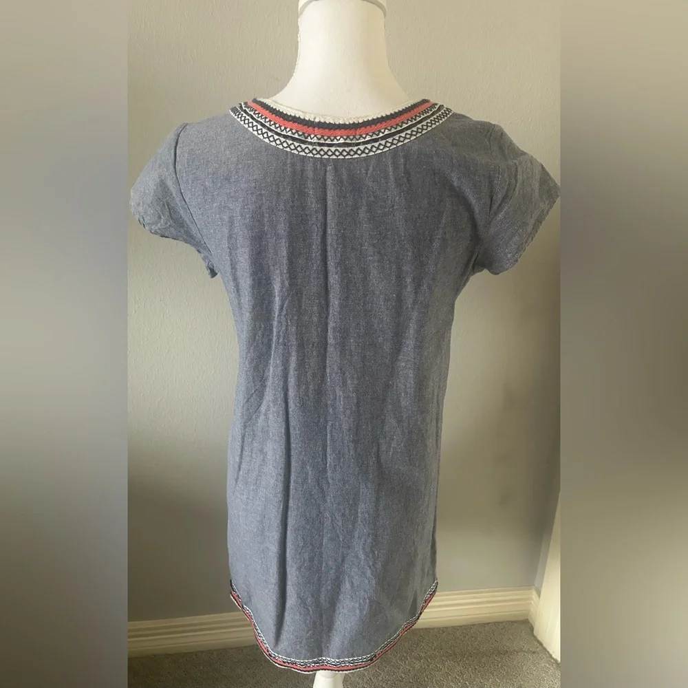 Mud Pie Blue and White Embellished Tunic Dress - Picture 3 of 4